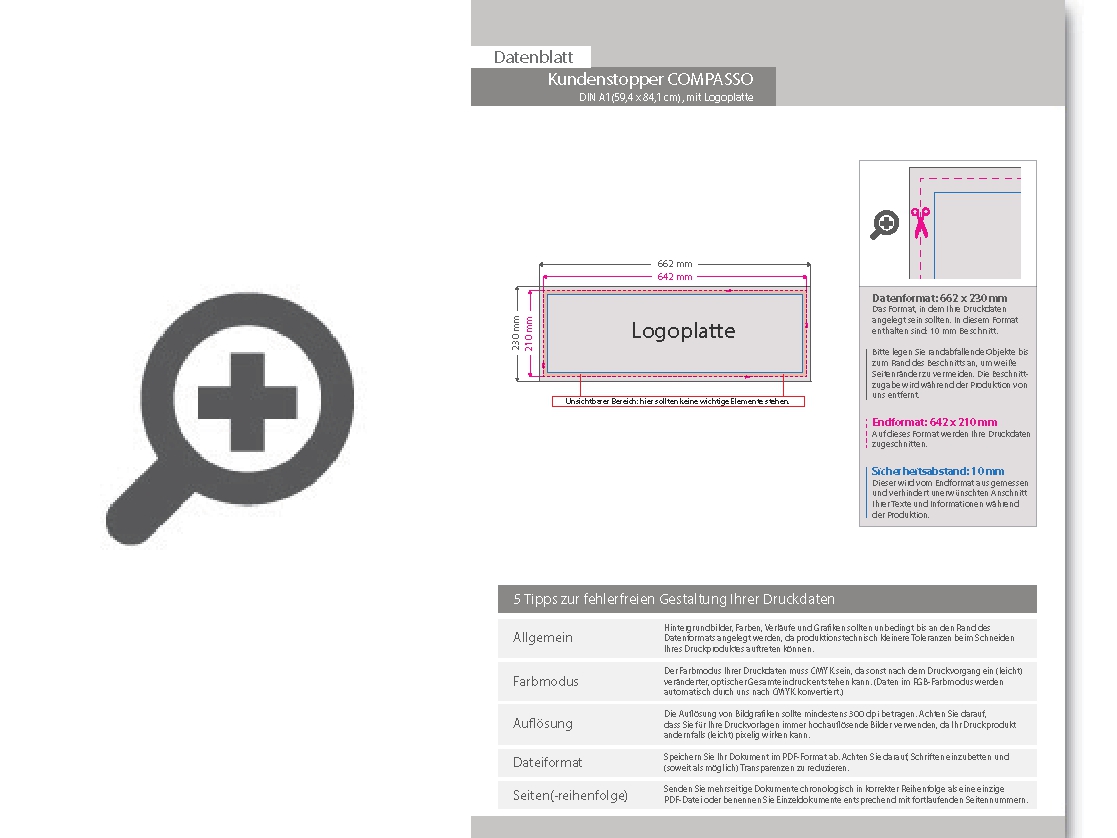 Product Bild kundenstopper_compasso_mit_logoplatte_din_a1_(wetterfest)__32mm_rahmen__gehrungsecken